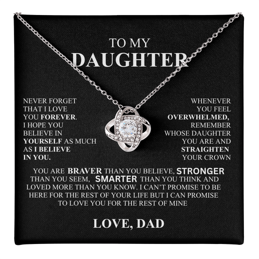 To My Daughter - Love Knot Necklace