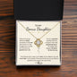 To My Bonus Daughter- My Family Forever "Love Knot Necklace