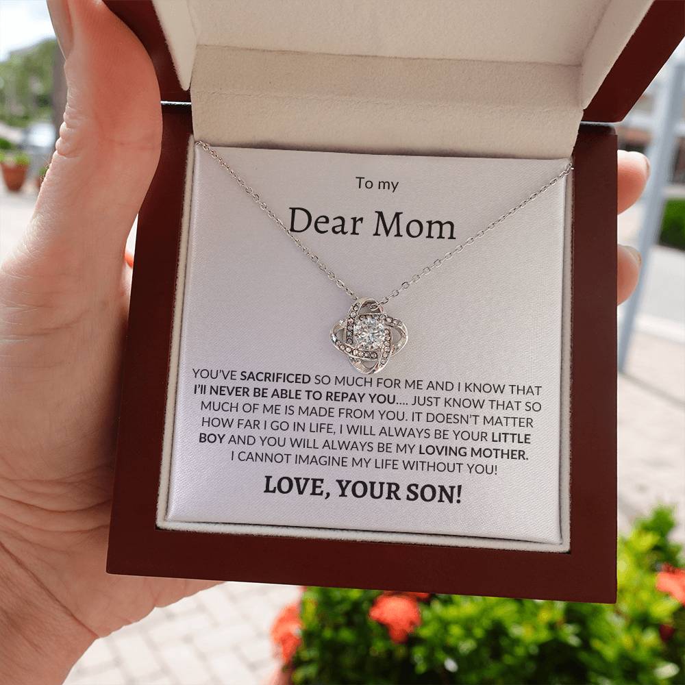 Dear Mom You Sacrificed / Love Knot Necklace