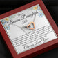 To My Bonus Daughter Family isn't Blood Personalized gift Card with interlocking Heart Necklace