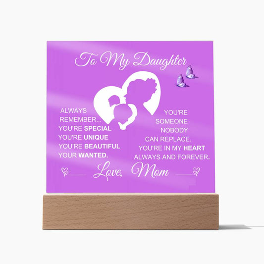 To My Daughter Acrylic Plaque