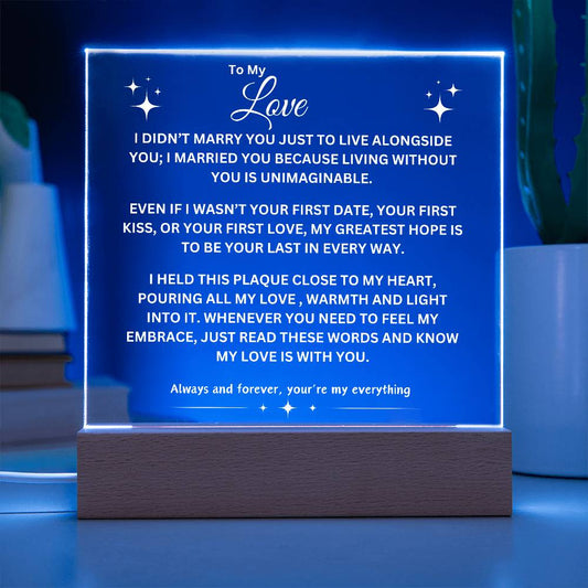 Eternal Love: Multicolor LED Acrylic Plaque