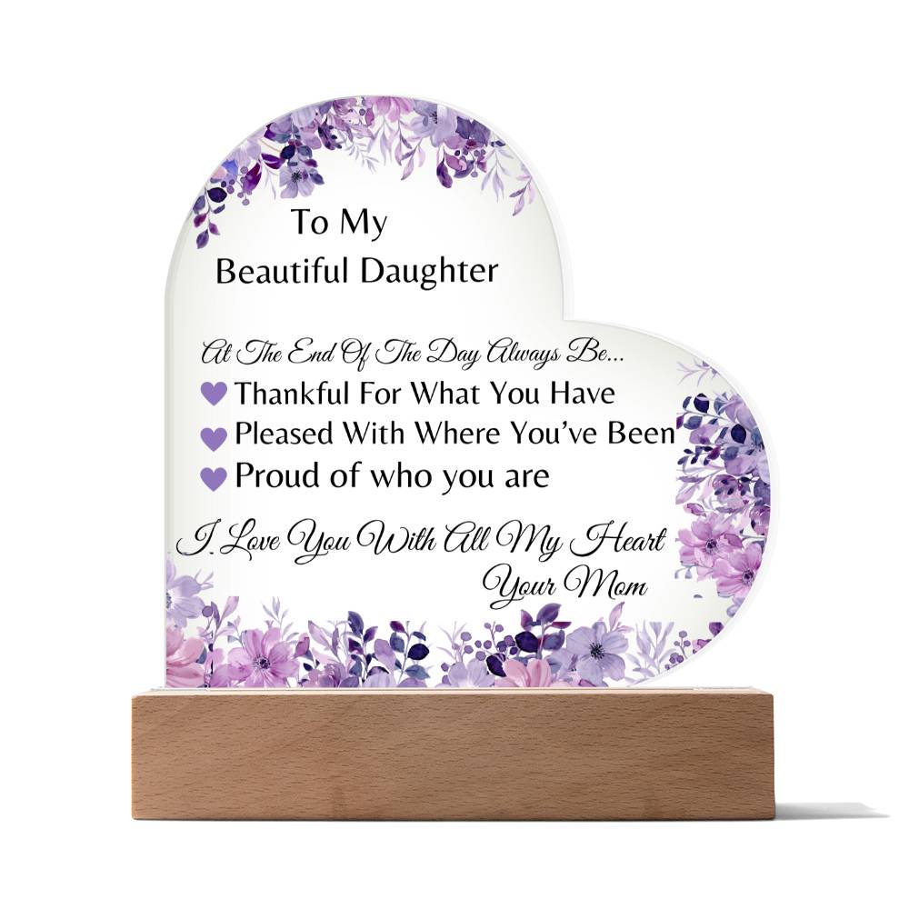 To My Daughter Personalized Heart Plaque