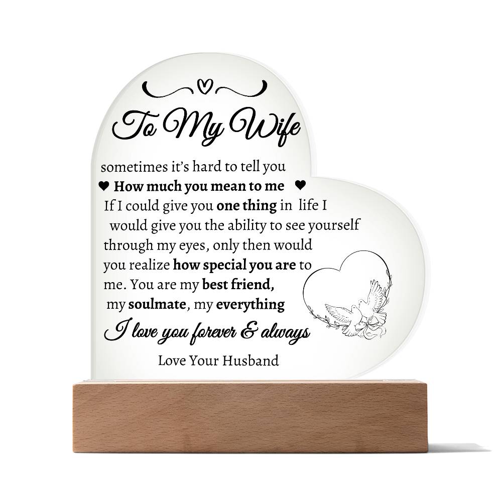 How much you mean to me heart acrylic plaque