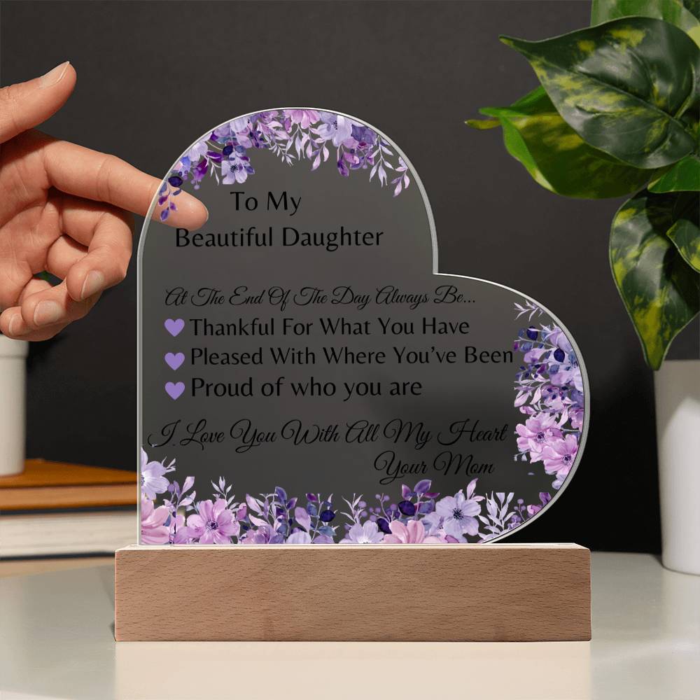 To My Daughter Personalized Heart Plaque