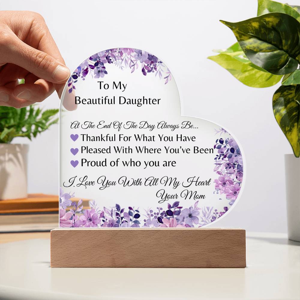 To My Daughter Personalized Heart Plaque