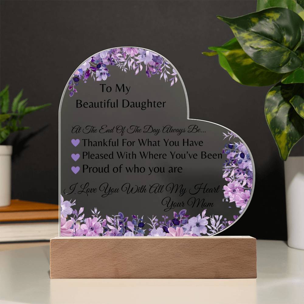 To My Daughter Personalized Heart Plaque