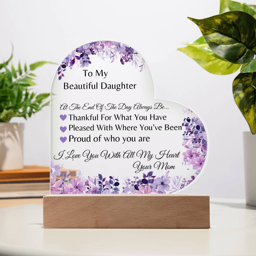 To My Daughter Personalized Heart Plaque