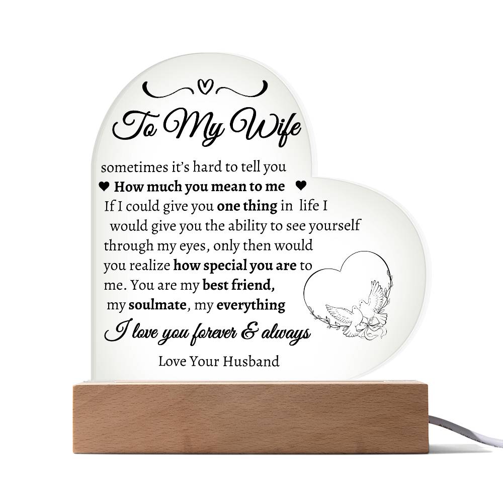 How much you mean to me heart acrylic plaque