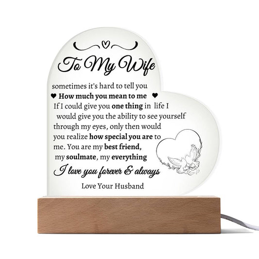 How much you mean to me heart acrylic plaque