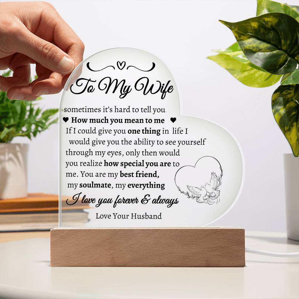 How much you mean to me heart acrylic plaque