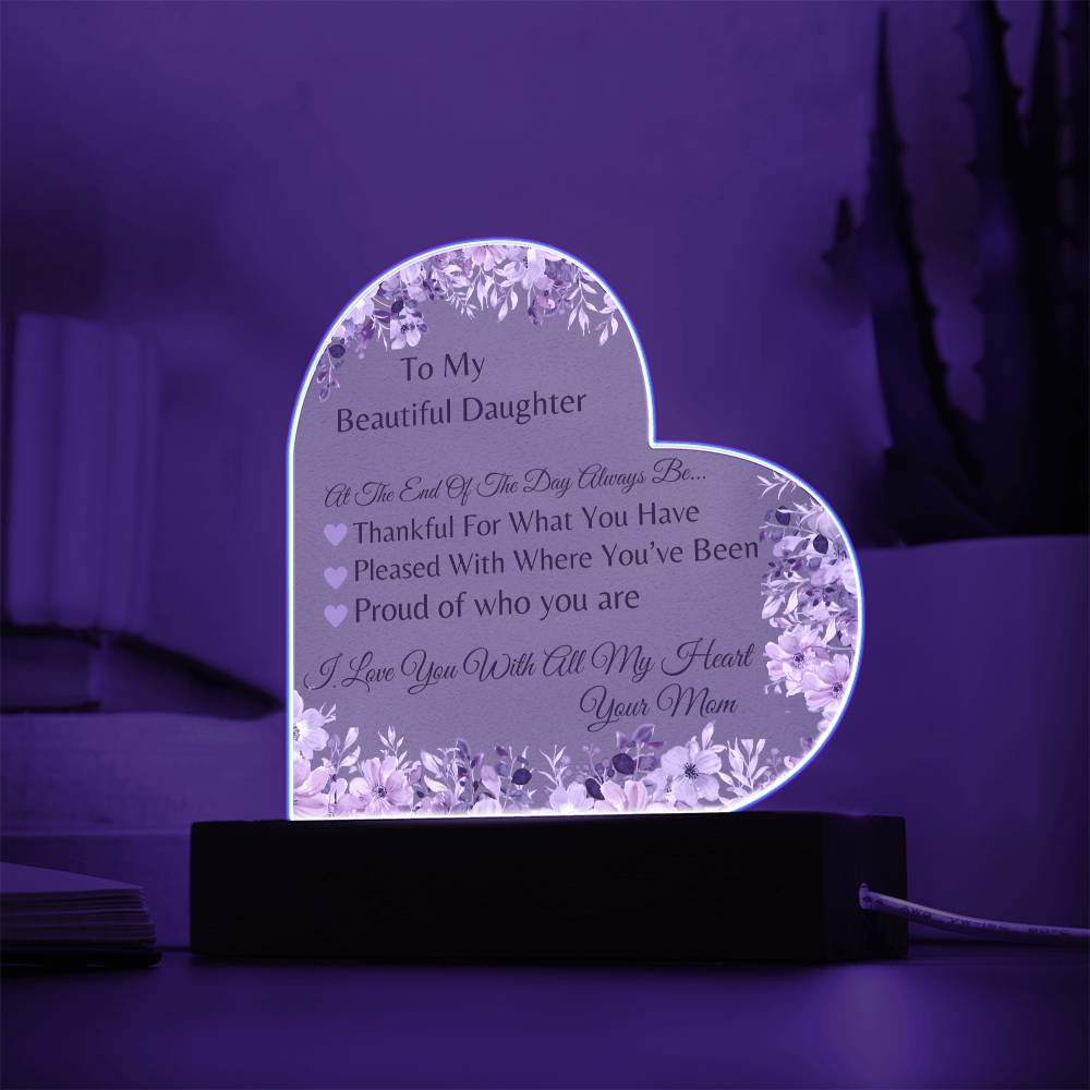 To My Daughter Personalized Heart Plaque