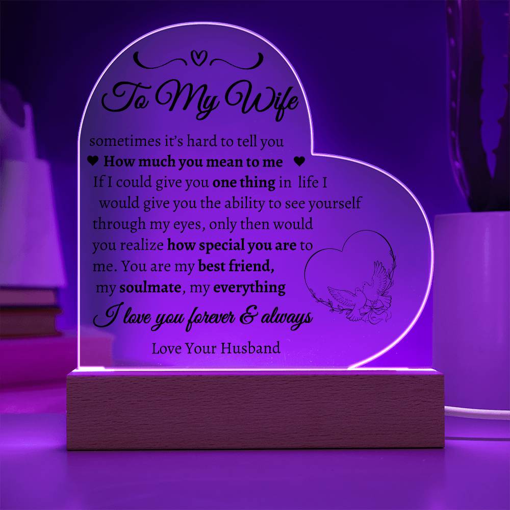 How much you mean to me heart acrylic plaque