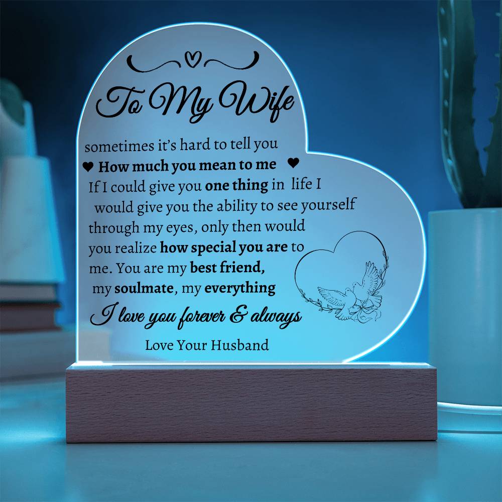 How much you mean to me heart acrylic plaque