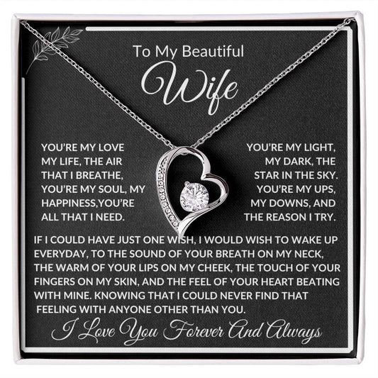 To My Beautiful Wife Love Heart Necklace