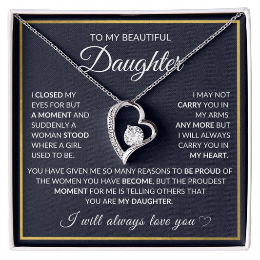 To My Beautiful Daughter Lifetime Of Love Necklace