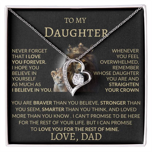 To My Daughter Love Dad Forever Love Necklace B/L