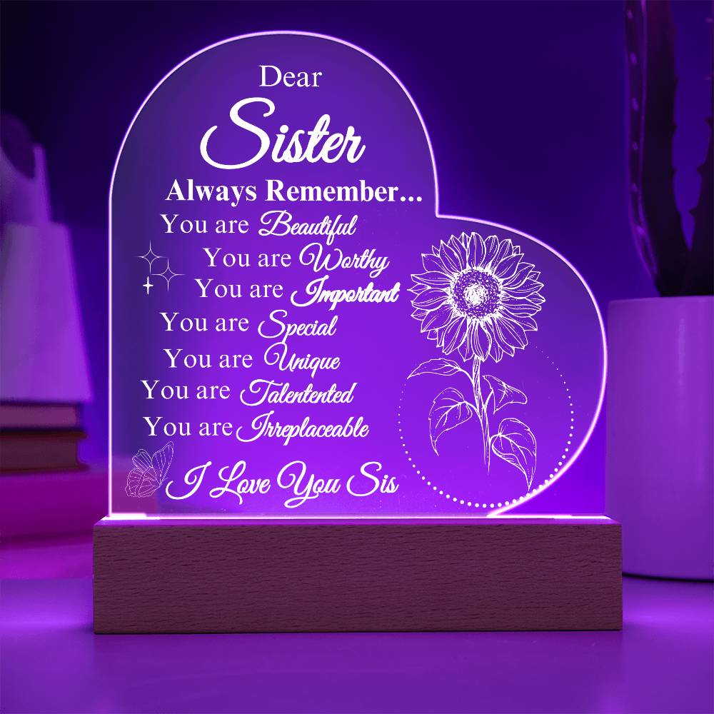 Dear Sister Always Remember ... Heart Plaque