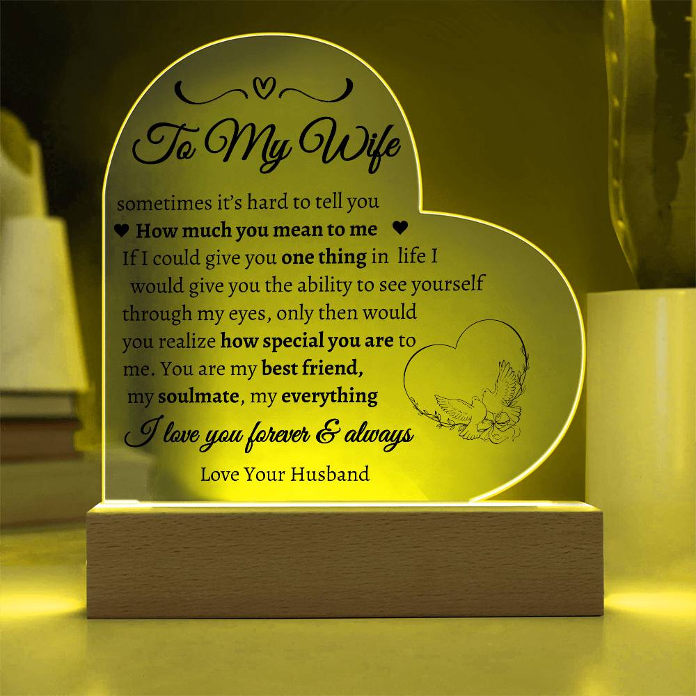 How much you mean to me heart acrylic plaque