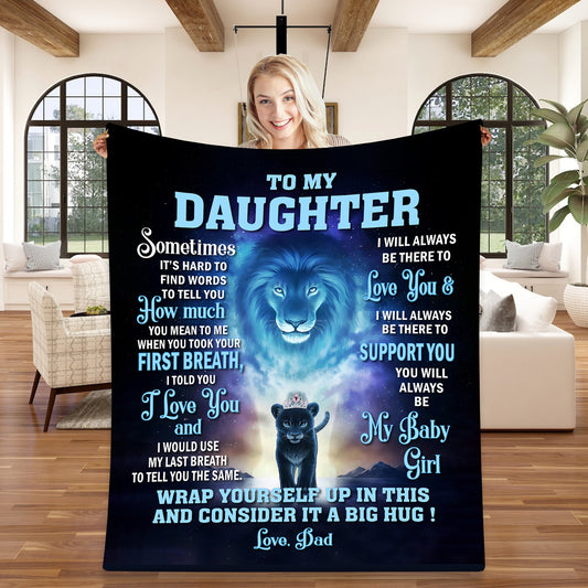 To My Daughter Lion Blanket