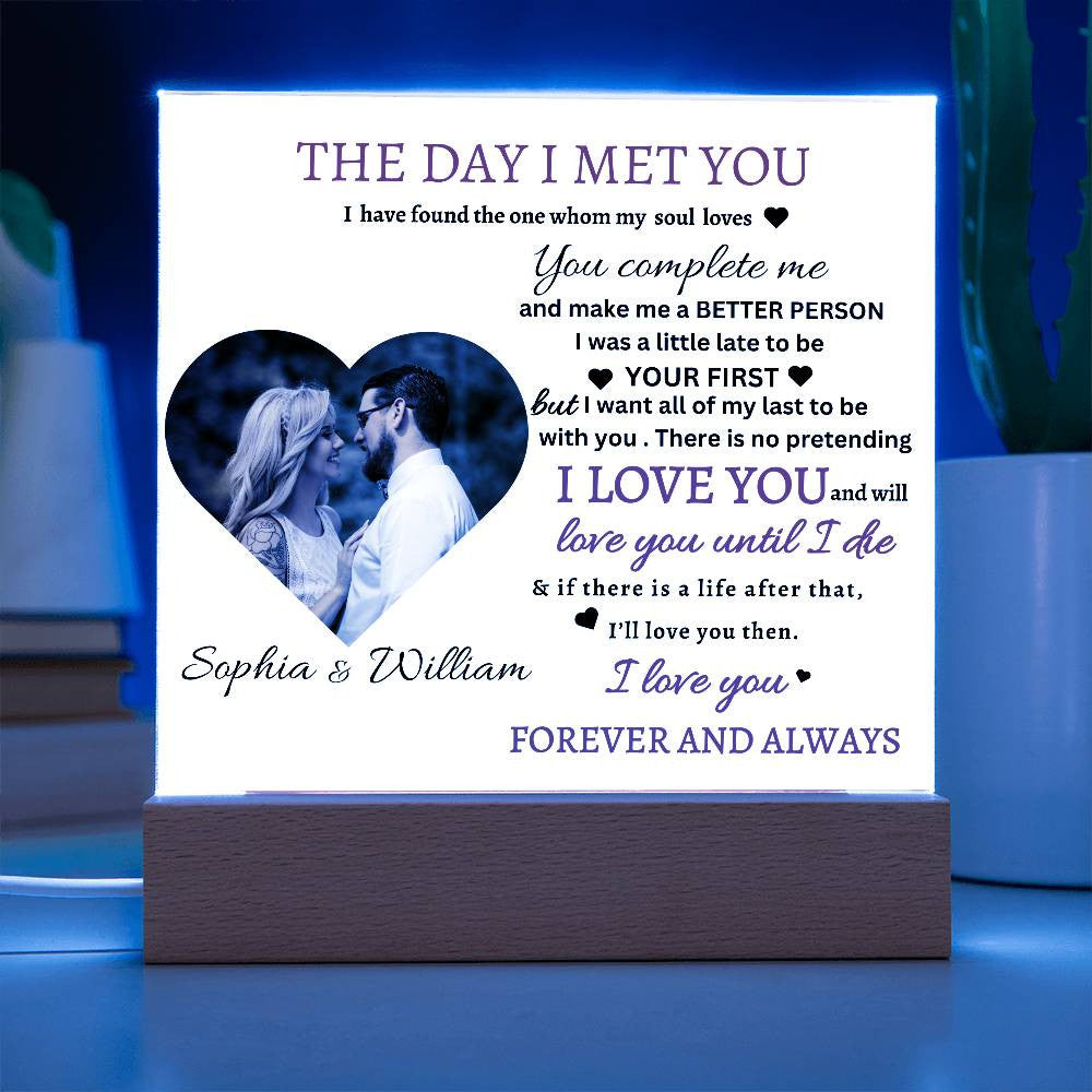 THE DAY I MET YOU I FOUND THE ONE ACRYLIC PLAQUE