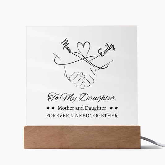 Personalized Mother and Daughter Linked Together Plaque