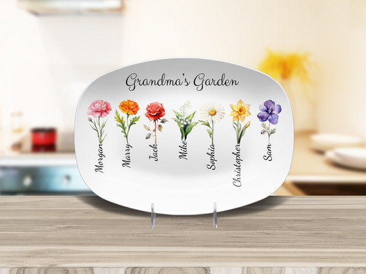 Grandma's Garden Personalized Platter