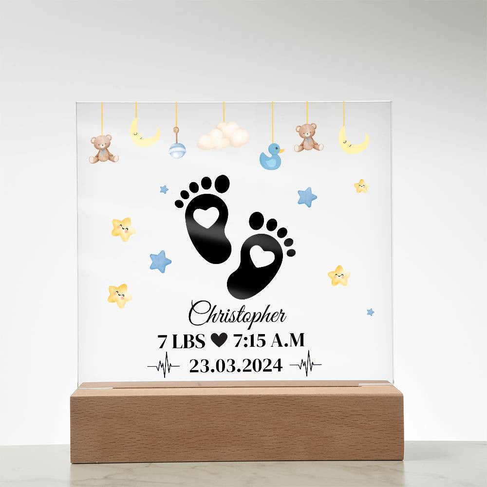 Personalized New Baby Foot Acrylic Plaque