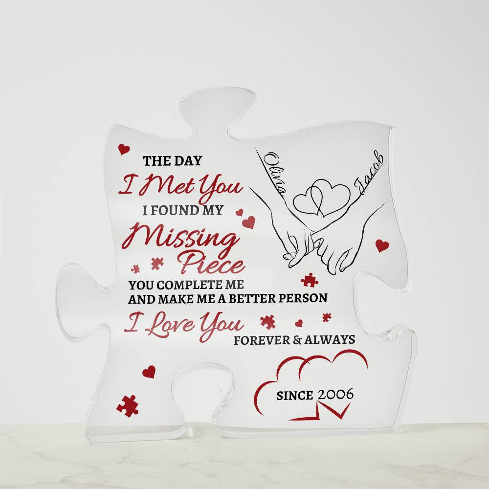 Customized Missing Piece Acrylic Plaque