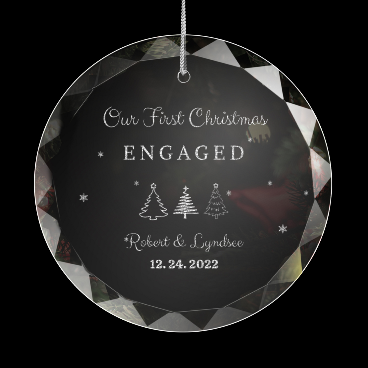 Personalized Christmas Glass Ornament