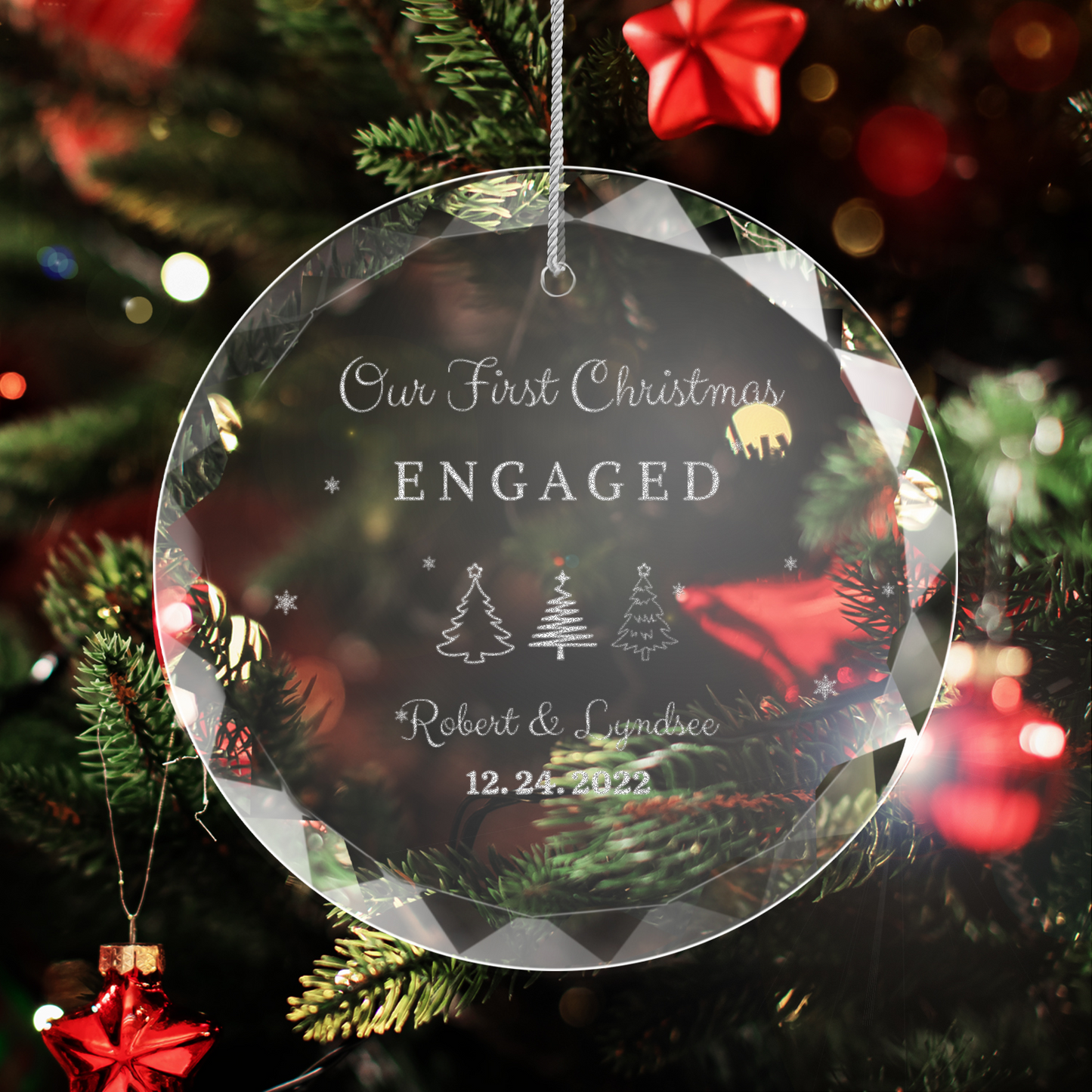 Personalized Christmas Glass Ornament