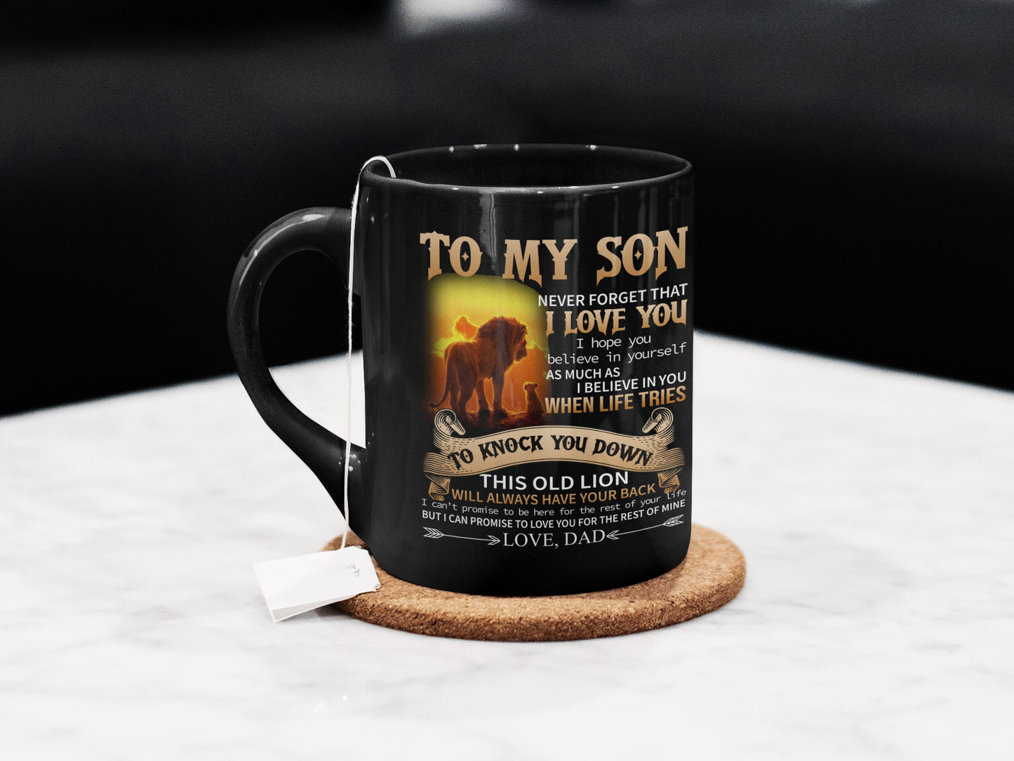 Dad To Son Never Forget Coffee Mugs 11oz Black Mug