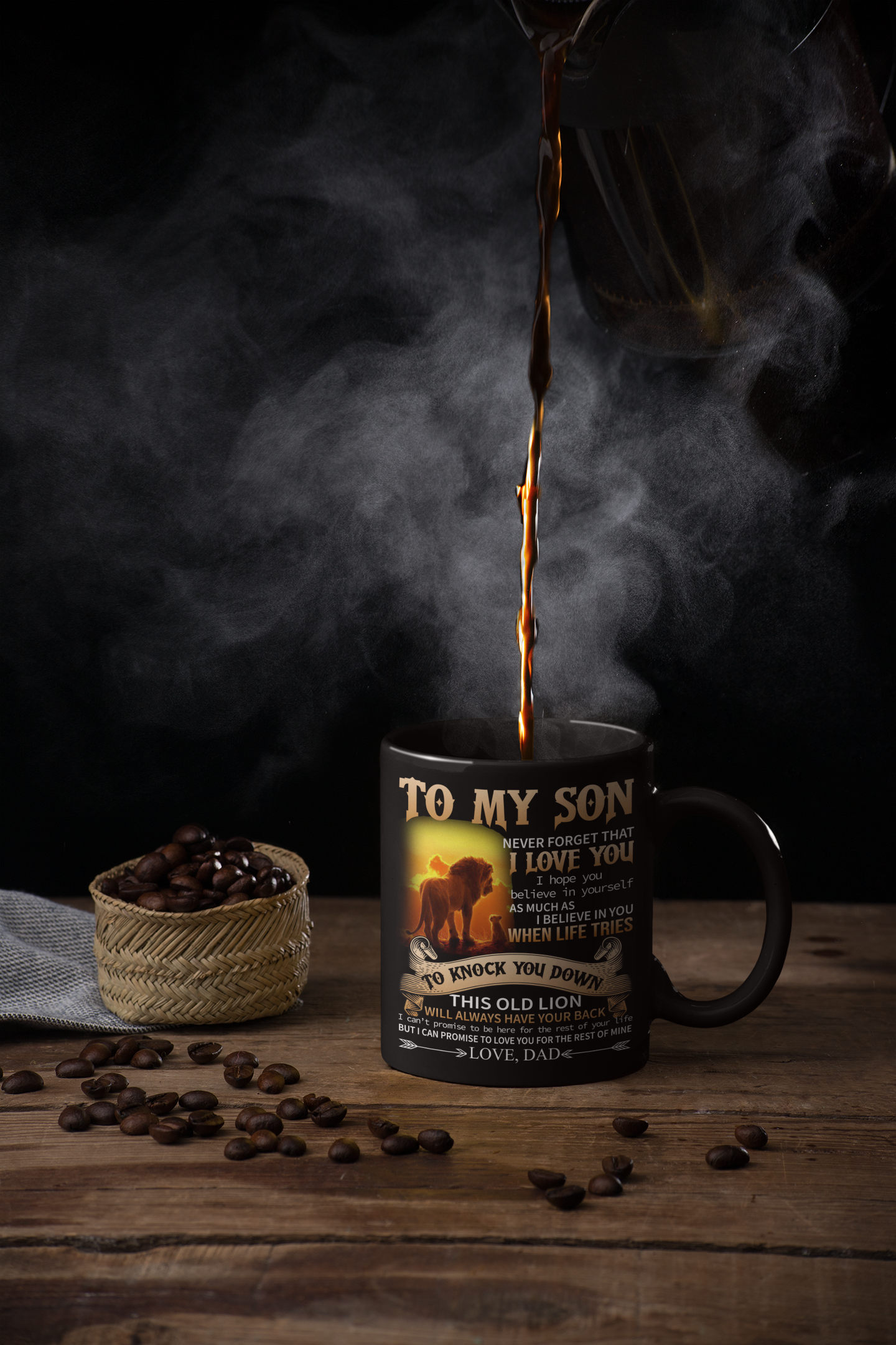 Dad To Son Never Forget Coffee Mugs 11oz Black Mug