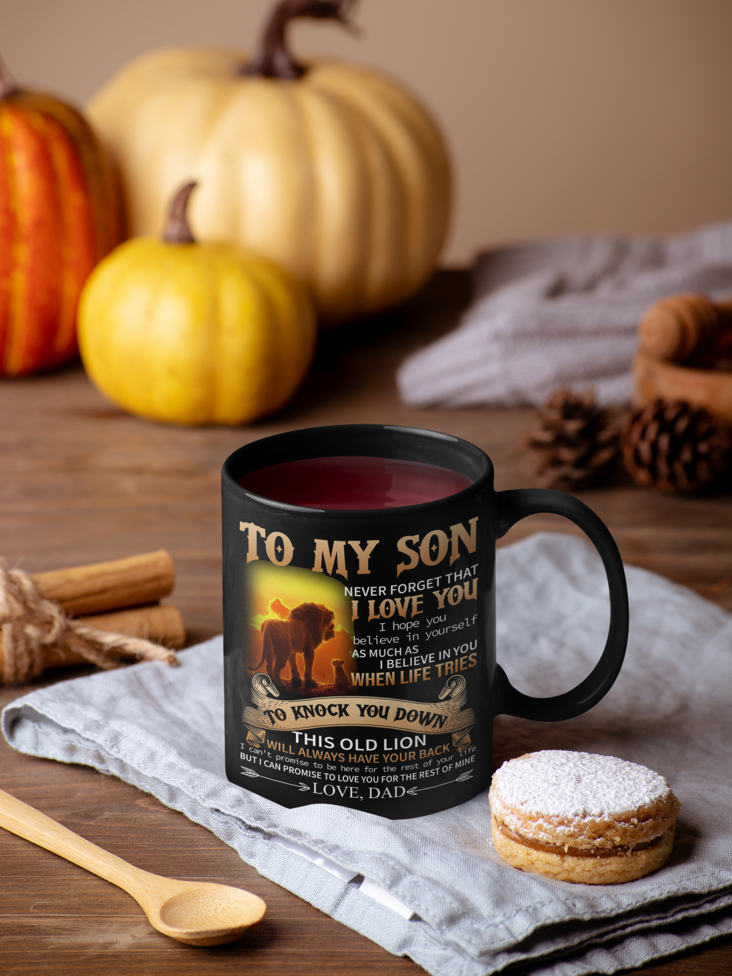 Dad To Son Never Forget Coffee Mugs 11oz Black Mug