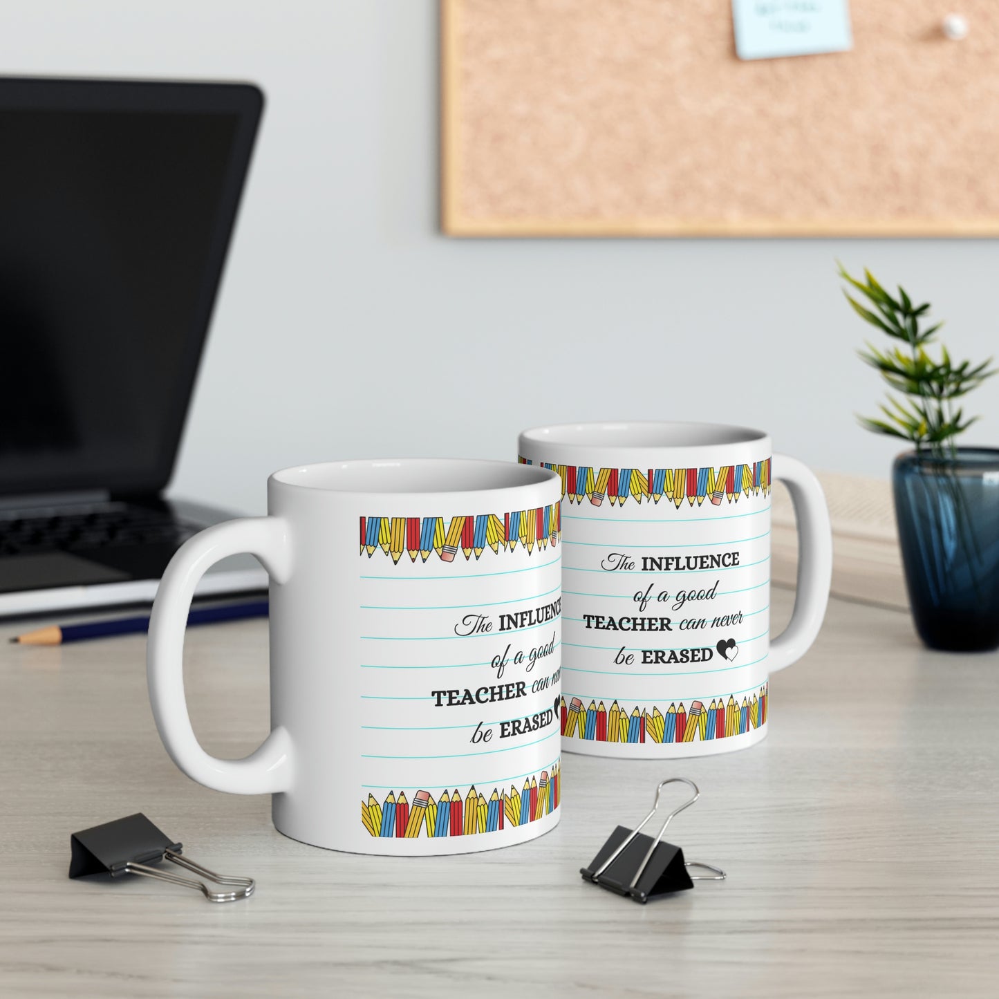 Ceramic Mug 11oz Good teacher can never be erased