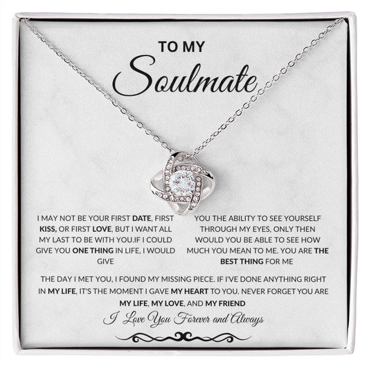 to my soulmate/ knotless necklace