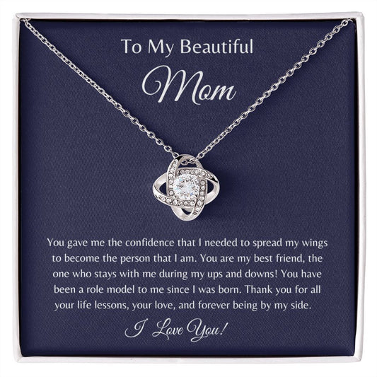 To my beautiful mom/ knot necklace