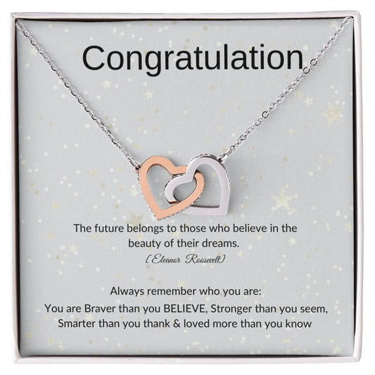 congratulation interlocking hearts