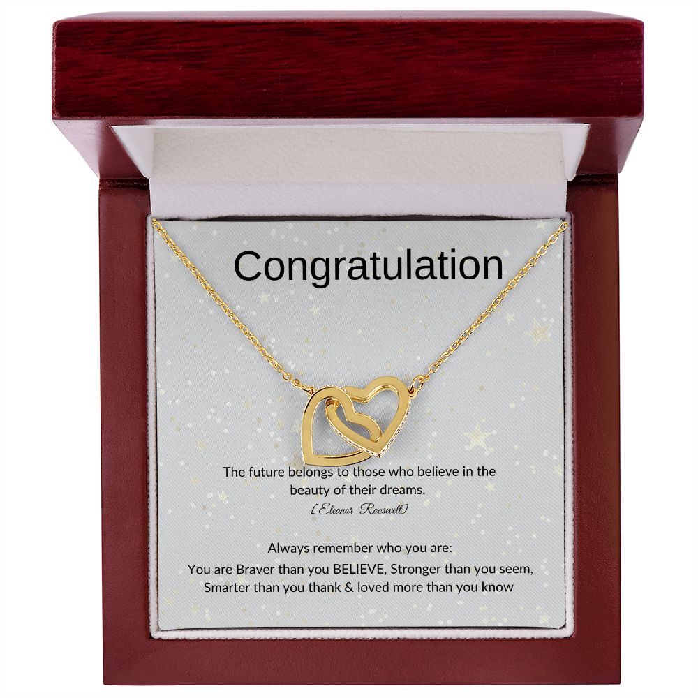 congratulation interlocking hearts