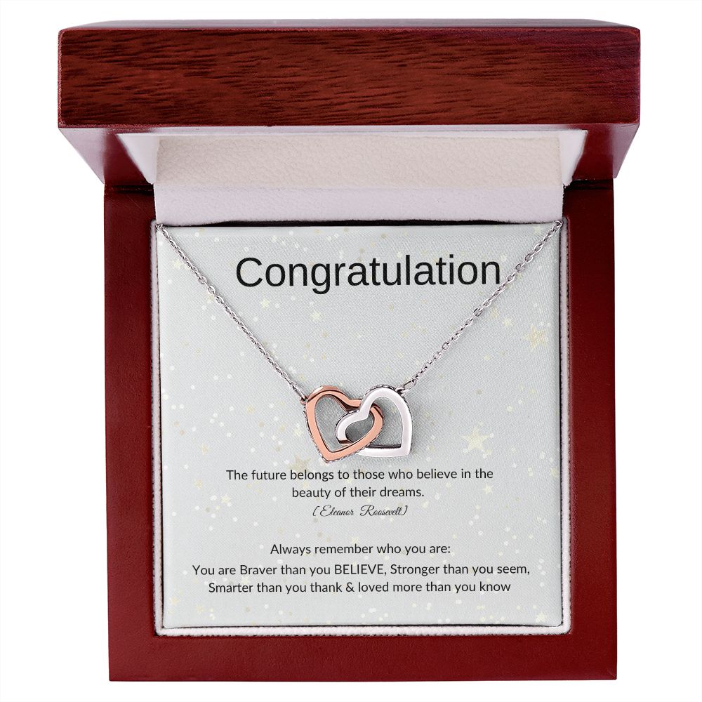 congratulation interlocking hearts