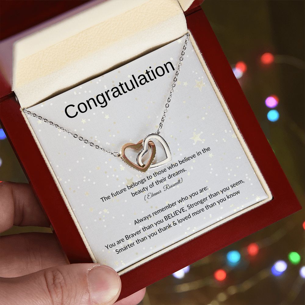 congratulation interlocking hearts