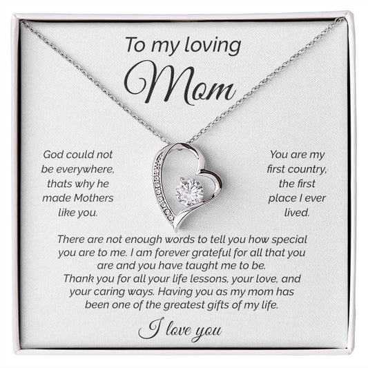 To My Loving Mom | I Love You - Forever Love Necklace